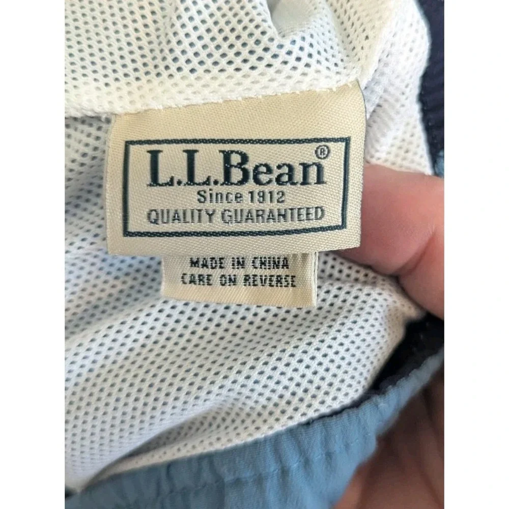 L.L.Bean Shorts Mens L Blue Supplex Nylon Swim Trunks Mesh Lined Quick Dry Beach